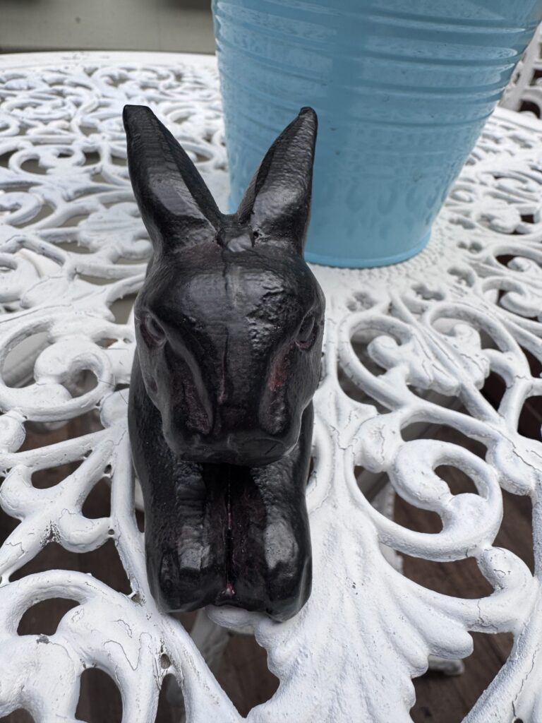 Iron bunny door stop